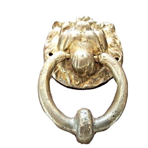 Solid Brass Metal Classical Ornate Lion Head Door Knocker Decorative Antique - Picture 2 of 8